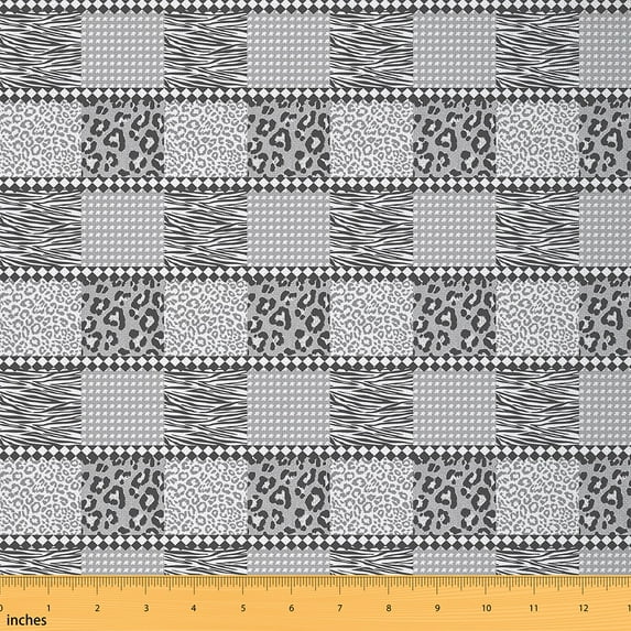 Homewish Grey Cheetah Print 01 for Adult, Fashion Patchwork Buffalo Room Decor Fabric by the Yard, Romantic Anniversary Sewing Fabric, Luxury Bedroom Decor