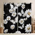 thumbnail image 1 of Homewish Groovy Daisy Flower Blackout Curtains Set of 2 (52x84 Each), Rustic Butterfly Window Curtains, Black White Curtains and Drapes, Curtains and Drapes Decor, 1 of 5