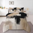 thumbnail image 1 of Homewish Grunge Abstract Queen Comforter Set,Classic Aesthetic Art Comforter Sets Queen,Cream,Black Reversible,3 Pieces,1 Comforter and 2 Pillowcases, 1 of 7