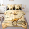 thumbnail image 1 of Homewish Grunge Dino Print 7-Piece King Bedding,Retro Sketch Dinosaur King Bed in a Bag,Brown,Black Reversible, 1 of 8