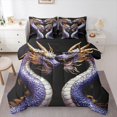 thumbnail image 1 of Homewish Grunge Dragon 7 Pieces Full Size Bedding Sets,Rustic Wildlife Full Size Bed in a Bag,Purple,Black Reversible, 1 of 8