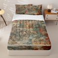 thumbnail image 1 of Homewish Grunge Tie Dye Zipper Queen Comforter Set with Fitted Sheet and 2 Pillowcases,Aesthetic Geometric Zipper Bedding Set,Orange,Reversible,4pcs, 1 of 8