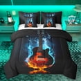thumbnail image 1 of Homewish Guitar Print 7 Pieces Bedding Comforter Set,Rock Music Full Bedding Set,Musical Instrument Lovers Fitted Sheet Flat Sheet For Boys Kids,Ultra Soft Home Decor, 1 of 8