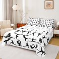 thumbnail image 1 of Homewish Gymnastics Dancer Bed Sheets,Sport Theme King Sheets,White Black Sheet Set For Girls Kids,Luxury Bedroom Decor,4-Piece, 1 of 7