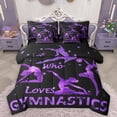 thumbnail image 1 of Homewish Gymnastics Dancing Lovers 7-Piece Twin Bedding Sets,Girls Gymnastic Sports Bedding Comforter Set,Purple Sequin Print Sheet Sets For Kids,Ultra Soft Home Decor Reversible, 1 of 8