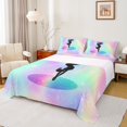 thumbnail image 1 of Homewish Gymnastics Lovers Queen Sheet Sets,Sports Theme Flat Sheet,Pink Green Ombre Queen Fitted Sheet For Girls Boys,Microfiber Bedroom Decor,4pcs, 1 of 7