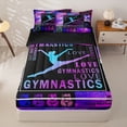 thumbnail image 1 of Homewish Gymnastics Zipper Twin Comforter Sets with Fitted Sheet and 2 Pillowcases For Girls,Gymnast Sport Zipper Bedding Set,Black Reversible,4-Piece, 1 of 7