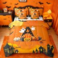 thumbnail image 1 of Homewish Halloween ABC Print A 7-Piece Twin Bedding,Cartoon Pumpkin Lantern Bedding Comforter Set,Halloween Reversible, 1 of 8