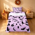 thumbnail image 1 of Homewish Halloween Cat Bat Twin Sheets for Girls, Spooky Animal Pumpkin Bedding, Pink Black, 3 Pieces (1 Flat Sheet, 1 Fitted Sheet and 1 Pillowcase), 1 of 6