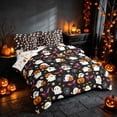 thumbnail image 1 of Homewish Halloween Cute Ghost Pumpkin Twin Bedding, Bat Skull Candy Bedding Comforter Set, Black Orange White, Pumpkin Bat Reversible 7-Piece, 1 of 7