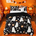 thumbnail image 1 of Homewish Halloween Floral Ghost Bedding,Wild Autumn Flower Pattern Duvet Cover Full,Black Cream Orange,Black Reversible,3-Piece,1 Duvet Cover and 2 Pillowcases, 1 of 6