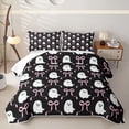 thumbnail image 1 of Homewish Halloween Ghost Print Quilt Full,Pink Coquette Bows Full Bedspread Sets,3pcs, 1 of 7