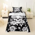 thumbnail image 1 of Homewish Halloween Goth Skull Twin Sheets,Victorian Romantic Flowers Bedding,Black White,3 Pieces,1 Fitted Sheet and 1 Pillowcase, 1 of 6