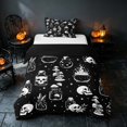 thumbnail image 1 of Homewish Halloween Gothic Skull Twin Duvet Cover, Magical Mushroom Twin Bedding, Black White, Black Reversible 2pcs, 1 Duvet Cover and 1 Pillowcase, 1 of 7