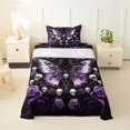 thumbnail image 1 of Homewish Halloween Horror Skull Twin Sheets,Purple Rose Butterfly Bedding,3 Pieces,1 Fitted Sheet and 1 Pillowcase, 1 of 6