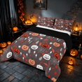 thumbnail image 1 of Homewish Halloween Pumpkin Full Size Comforter Sets, Autumn Leaf Bedding Comforter Set, Dark Brown Red, Black Reversible, 3pcs 1 Comforter and 2 Pillowcases, 1 of 6