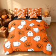 thumbnail image 1 of Homewish Halloween Retro Black Cat Queen Bedding, Witch Hat Pumpkin Bedding Comforter Set Queen, Beige Orange, Black Reversible 7-Piece, 1 of 7