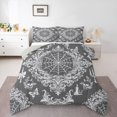 thumbnail image 1 of Homewish Halloween Skull Skeleton Queen Comforter Set,Spider Web Goth Damask Comforter Sets Queen,Gray White,Light Gray Reversible,3-Piece,1 Comforter and 2 Pillowcases, 1 of 7