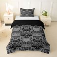 thumbnail image 1 of Homewish Halloween Skull Skeleton Twin Duvet Cover,Bohemian Damask Twin Bedding,Black Gray,Black Reversible,2 Pieces,1 Duvet Cover and 1 Pillowcase, 1 of 6