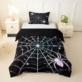 thumbnail image 1 of Homewish Halloween Spider Web Twin Duvet Cover for Kids, Gradient Spooky Animals Twin Bedding, Black Reversible, 2pcs, 1 Duvet Cover and 1 Pillowcase, 1 of 6