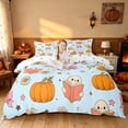 thumbnail image 1 of Homewish Halloween Spooky Animal Bedding, Bow Pumpkin Star Duvet Cover Full, Blue, Polka Dots Reversible 3 Pieces, 1 Duvet Cover and 2 Pillowcases, 1 of 6