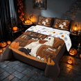 thumbnail image 1 of Homewish Halloween Spooky Animal Full Size Comforter Sets, Pumpkin Lantern Ghost Bedding Comforter Set, Coffee Black Orange, Pumpkin Bat Reversible, 3pcs 1 Comforter and 2 Pillowcases, 1 of 5