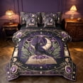 thumbnail image 1 of Homewish Halloween Theme Twin Bedding, Crow Magic Book Bedding Comforter Set, Black Reversible 7pcs, 1 of 7