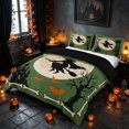 thumbnail image 1 of Homewish Halloween Witch Duvet Cover Queen, Vintage Castle Queen Bedding, Olive Green, Black Reversible 3 Pieces, 1 Duvet Cover and 2 Pillowcases, 1 of 7