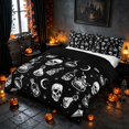 thumbnail image 1 of Homewish Halloween Witch Skull Bedding, Celestial Crystal Duvet Cover Full, Black White, Black Reversible 3-Piece, 1 Duvet Cover and 2 Pillowcases, 1 of 7