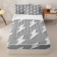 thumbnail image 1 of Homewish Hand Drawn Doodle Lightning Zipper Twin Comforter Sets with Fitted Sheet and 2 Pillowcases,Gray White Zipper Bedding Set For Boys Kids,Reversible,4 Pieces, 1 of 7