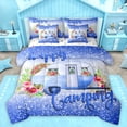thumbnail image 1 of Homewish Happy Camping 7pcs Bedding Comforter Set,Camper Theme Queen Bedding Sets,Rustic Flower Floral Queen Sheet Sets For Children,Microfiber Bedroom Decor Reversible, 1 of 8