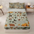 thumbnail image 1 of Homewish Happy Camping Adventure Zipper Twin Comforter Sets with Fitted Sheet and 2 Pillowcases,Rustic Cabin Jungle Bear Zipper Bedding Set For Kids,Lightgray Reversible,4 Pieces, 1 of 7