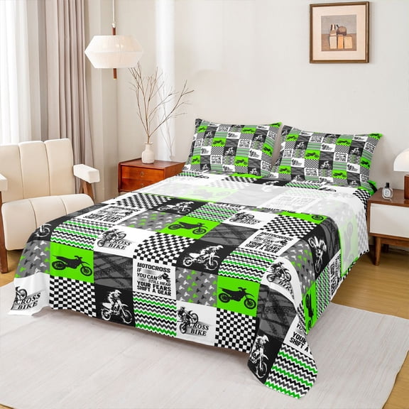 Homewish Happy Camping Camper Twin Sheet Sets,Country Farmhouse Lodge Twin Fitted Sheet,Retro Boho Tribal Flat Sheet For Teens Girls,Super Cozy Room Decor,3 Pieces