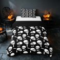 thumbnail image 1 of Homewish Happy Halloween Twin Duvet Cover, Gothic Skull Bone Twin Bedding, Black White, Black Reversible 2 Pieces, 1 Duvet Cover and 1 Pillowcase, 1 of 7