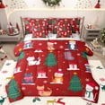 thumbnail image 1 of Homewish Happy New Year 7 Pieces Bedding Comforter Set,Merry Xmas Cat Full Bedding Set,Happy Christmas Kitten Gifts Fitted Sheet Flat Sheet For Kids,Luxury Bedroom Decor Reversible, 1 of 8