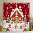 thumbnail image 1 of Homewish Happy New Year Black Out Curtains,Chic Christmas Tree Curtains Pack of 2 (42x63 Each),Cute Cartoon Gingerbread Man Bedroom Curtains For Boys Girls,Luxury Bedroom Decor, 1 of 6