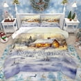 thumbnail image 1 of Homewish Happy New Year Queen Comforter Set, Winter Rustic Cabin Bedding Sets, Western Christmas Festival Reversible Bedding Comforter Set, Ultra Soft Bedroom Decor, 3 Pieces, 1 of 8