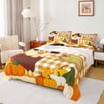 thumbnail image 1 of Homewish Happy Thanksgiving Day Twin Sheet Sets,Autumn Fall Pumpkin Twin Fitted Sheet,Cute Cartoon Turkey Flat Sheet For Girls Boys,Microfiber Bedroom Decor,3 Pieces, 1 of 7