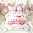 thumbnail image 1 of Homewish Happy Valentine'S Day 7-Piece Bedding Comforter Set,Cute Cartoon Bear King Bedding Sets,Pink Red White Bed Sheets For Girl Teens,Breathable Home Decor Reversible, 1 of 9