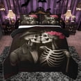 thumbnail image 1 of Homewish Happy Valentines Day Full Size Comforter Sets,Gothic Skull Skeleton Bedding Comforter Set,Romantic Theme Bedding Sets For Girls Boys,Microfiber Bedroom Decor Reversible,3-Piece, 1 of 8