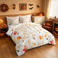 thumbnail image 1 of Homewish Harvest Pumpkin Full Size Bedding Sets, Autumn Maple Leaf Full Size Bed in a Bag, Cream Orange Brown, Pumpkin Bat Reversible 7-Piece, 1 of 7
