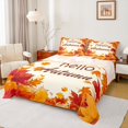 thumbnail image 1 of Homewish Hello Autumn Twin Sheet Sets,Fall Maples Twin Fitted Sheet,Beige Orange 03 For Men Women,Ultra Soft Home Decor,3pcs, 1 of 7