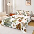 thumbnail image 1 of Homewish Hello Fall Queen Sheet Sets,Rustic Mushroom Maples Flat Sheet,Tropical Plam Leaf Queen Fitted Sheet For Men Women,Ultra Soft Home Decor,4 Pieces, 1 of 7