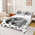 thumbnail image 1 of Homewish High Heels Perfume Queen Sheets,Classic Leopard Bowtie Print Queen Sheet Sets,Gray,4 Pieces,1 Flat Sheet, 1 Fitted Sheet and 2 Pillowcases, 1 of 6