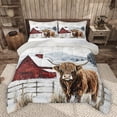 thumbnail image 1 of Homewish Highland Bull 3 Pieces Queen Comforter Set for Female Men,Vintage Cabin Cottage Ultra Soft Bedding Sets,Farmhouse Animal Bedding Comforter Set Breathable,Luxury Bedroom Decor,Reversible, 1 of 8