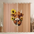 thumbnail image 1 of Homewish Highland Bull Black Out Curtains for Female Men,Chic Floral Sunflowers Curtains Pack of 2 (42x63 Each),Farmhouse Animal Bedroom Curtains,Luxury Bedroom Decor, 1 of 6