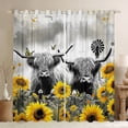thumbnail image 1 of Homewish Highland Bull Blackout Curtains Set of 2 (52x84 Each) for Female Men,Vintage Cabin Cottage Window Curtains,Chic Floral Sunflowers Butterflies Curtains and Drapes,Luxury Bedroom Decor, 1 of 6