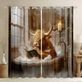 thumbnail image 1 of Homewish Highland Cattle Blackout Curtains Set of 2 (52x84 Each) for Female Men,Farmhouse Animal Window Curtains,Retro Vintage Curtains and Drapes,Luxury Bedroom Decor, 1 of 6