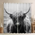 thumbnail image 1 of Homewish Highland Cow Blackout Curtains Set of 2 (52x84 Each) For Teens Boys Girls,Black Grey Window Curtains,Western Farmhouse Animal Curtains and Drapes,Breathable Home Decor, 1 of 6
