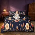 thumbnail image 1 of Homewish Hippie Butterfly Duvet Cover Queen, Flower Moon Stars Queen Bedding, Black Reversible 3-Piece, 1 Duvet Cover and 2 Pillowcases, 1 of 6